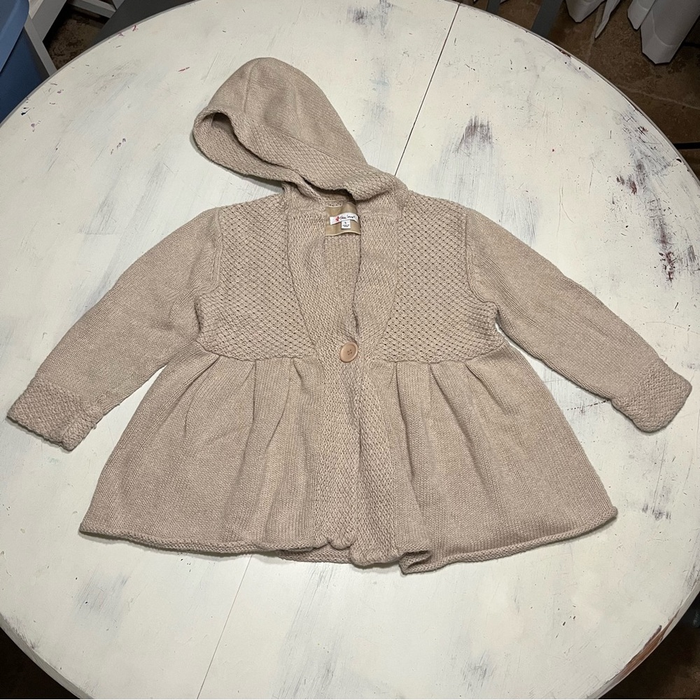 Like Love Cotton Neutral Oatmeal Beige Cardigan Sweater Sz L Y2K Vibes